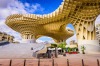 Seville, Spain - November 7, 2014: A Pedestrian passes the Metropol Parasol. Located in the old quarter, the structure ...