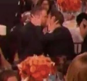 Ryan Reynolds and Andrew Garfield kiss as Ryan Gosling wins best actor in a comedy or musical at the Golden Globes.