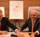 Paul Fletcher and Malcolm Turnbull with the Badgerys Creek airport plan in December