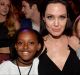 Angelina Jolie with children Zahara and Shiloh.