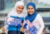 Two girls wearing hijabs in an Australia Day ad