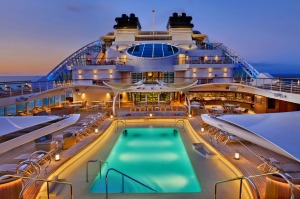 The 600-passenger, all verandah Seabourn Encore.