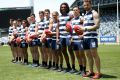Sporting pedigree: Geelong's new recruit Brandan Parfitt (second from right) is a relative of Olympic gold medal-winner ...