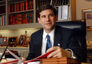 Alabama Attorney General Bill Pryor is pictured working in his office at the Alabama Statehouse in Montgomery, Ala., in this May 30, 2003, file photo.