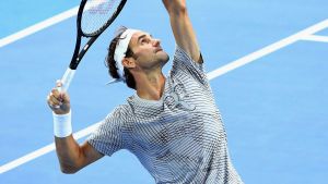 Gunning for glory: Roger Federer.