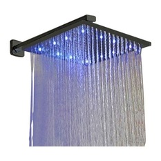 Juno Showers - Square Color-Changing LED Showerhead, Oil Rubbed Bronze - Showerheads And Body Sprays