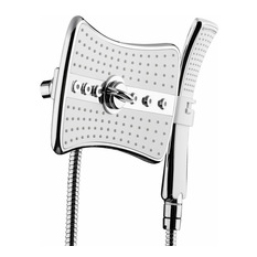 AKDY - AKDY 4 Setting Multi-Function Bathroom Rainfall Massage Handheld Shower Head, Ch - Showerheads And Body Sprays