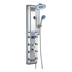 AKDY Aluminum Shower Panel Tower with Rainfall Shower Head, 52" - Shower Panels And Columns