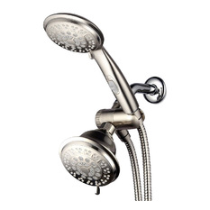 HotelSpa - 42-Setting Shower Head and Handheld Combo With On and Off Switch, Brushed Nickel - Showerheads And Body Sprays