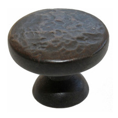 GlideRite Hardware - Round Hammered Cabinet Knob, Oil Rubbed Bronze - Cabinet And Drawer Knobs