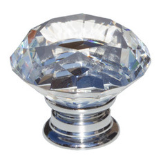 GlideRite Hardware - Clear Crystal Diamond Cabinet Knob - Cabinet And Drawer Knobs