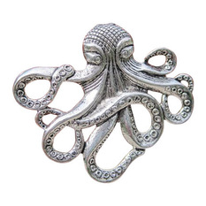 DaRosa Creations - Octopus Drawer Cabinet Knob, Silver - Cabinet And Drawer Knobs