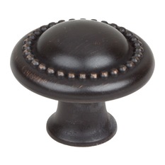 GlideRite Hardware - Round Beaded Cabinet Knob, Oil Rubbed Bronze - Cabinet And Drawer Knobs