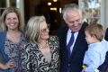 Malcolm Turnbull with wife Lucy, daughter Daisy and son-in-law James Brown at Government House last year. Sally Cray is ...