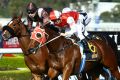 Boom: Tim Clark rides Butterboom to win The Schweppes Handicap at Rosehill.