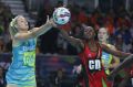 Australia's Gretel Tippett reaches out for the ball against Malawi in the Fast5 World Series on Saturday.