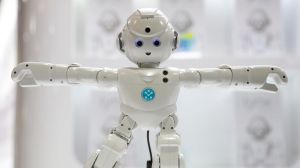 Ubtech's Lynx, a video-enabled humanoid robot with Amazon Alexa.
