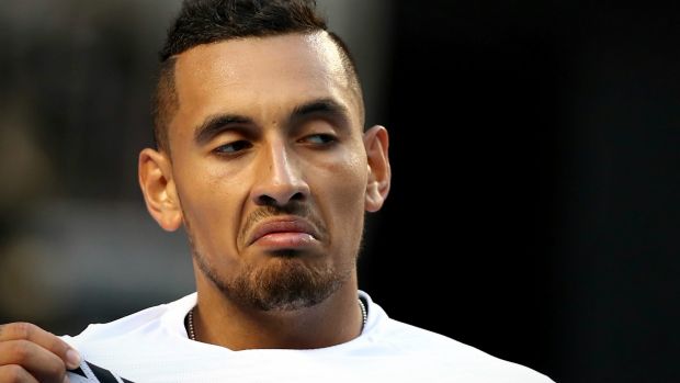 It was an unhappy night for Kyrgios. 