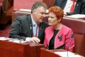Before the split: Rod Culleton and Pauline Hanson in the Senate.
