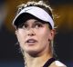 SYDNEY, AUSTRALIA - JANUARY 12: Eugenie Bouchard of Canada looks on in her semi final match against Johanna Konta of ...