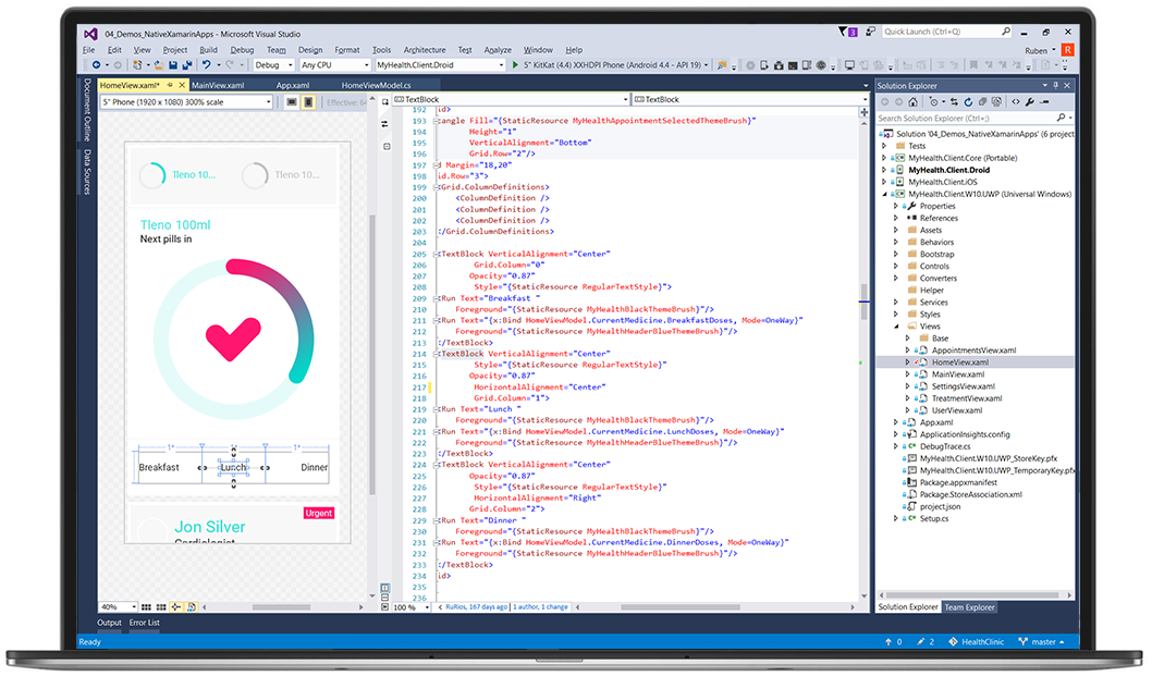 Screenshot of Visual Studio IDE