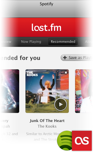 A screenshot of the new Last.fm app in Spotify.