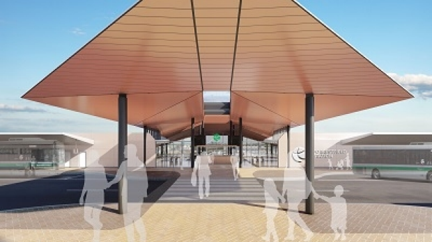 An artist's impression of the new Forrestfield train station. 