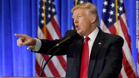 President-elect Donald Trump speaks during a press conference January 11, 2017 at Trump Tower in New York. 