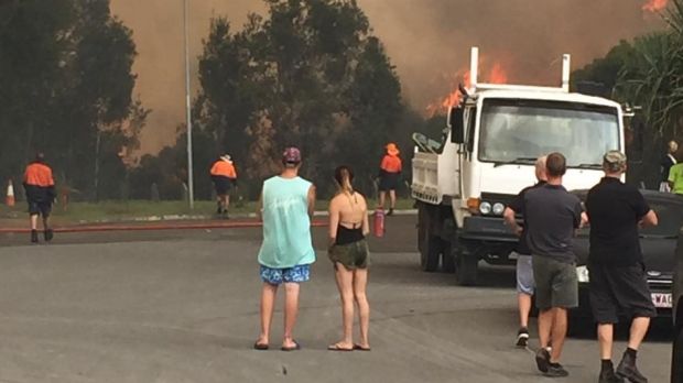 The grassfire spread quickly at Coolum.