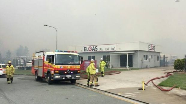 Firefighters were at the Coolum Beach industrial estate to protect local businesses.