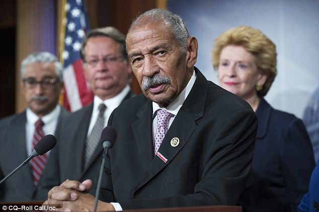 Michigan Representative John Conyers invoked Vice President Joe Biden's unrelated statement that Trump needs to 'grow up' and said he would protest the inauguration with Lewis