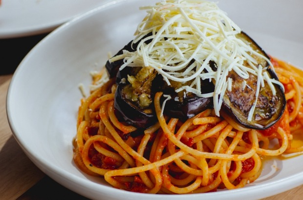 Rosa Mitchell's pasta all a norma with eggplant and grated salted ricotta <a ...