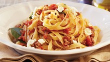 Tagliatelle with veal bolognese for Barilla campaign with Good Food.