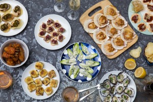 Three ingredient canapes for summer entertaining. Styling: Sharnee Rawson and Neela Shearer.