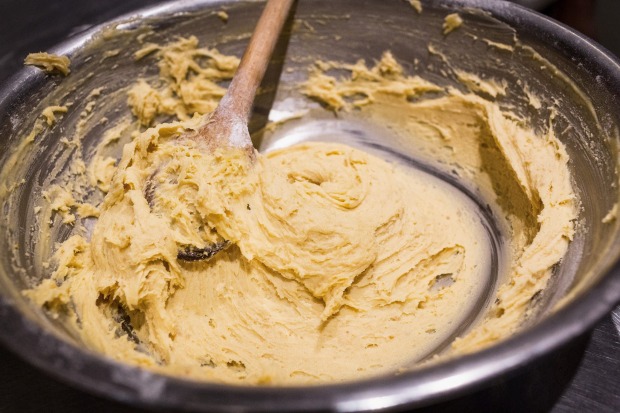 Mix well until you have a heavy, sticky batter.