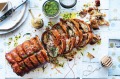 Ben Milgate and Elvis Abrahanowicz's Christmas centrepiece: Porchetta, served with chimichurri (top).