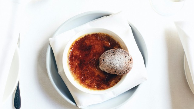 Wattleseed creme brulee at French Saloon in Melbourne.
