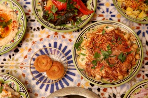 A selection of banquet dishes.