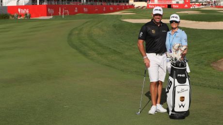 Teaming up: Lee Westwood and Helen Storey.