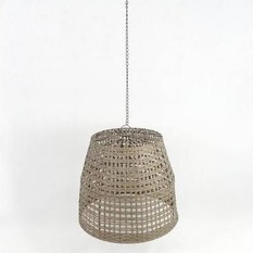 Woven bamboo grid pendant - Pendant Lighting