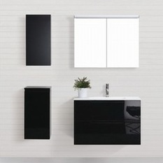 900mm Wall Hung Black Bathroom Vanity - Aspen - Bathroom Vanities