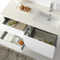 Manisa - Wall Hung White Bathroom Vanity - Bathroom Vanities