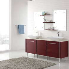 1800mm Red Bathroom Vanity - Catalan Freestanding Vanity - Bathroom Vanities