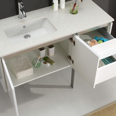 Merida - Wall Hung White Bathroom Vanities - Bathroom Vanities