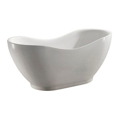 AKDY - Lavish Freestanding Bathtub, White, 67" - Bathtubs