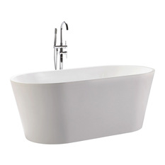 Agora Freestanding Acrylic Bathtub, White - Bathtubs