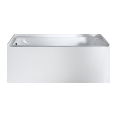 Pacific Collection - Delano Rectangle Soaking Bathtub, White, 59"x32" Left - Bathtubs