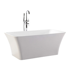 HelixBath Parva Freestanding Acrylic Modern Bathtub 59" White - Bathtubs