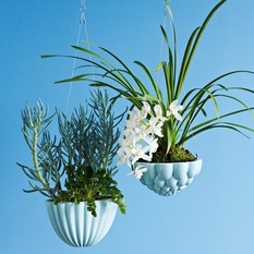 OVAL PLEATED PLANTER BLUE - Indoor Pots And Planters