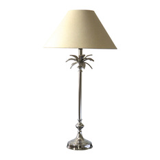 Palm Leaf Nickel Lamp - Table Lamps